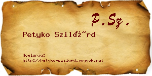 Petyko Szilárd névjegykártya