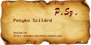 Petyko Szilárd névjegykártya